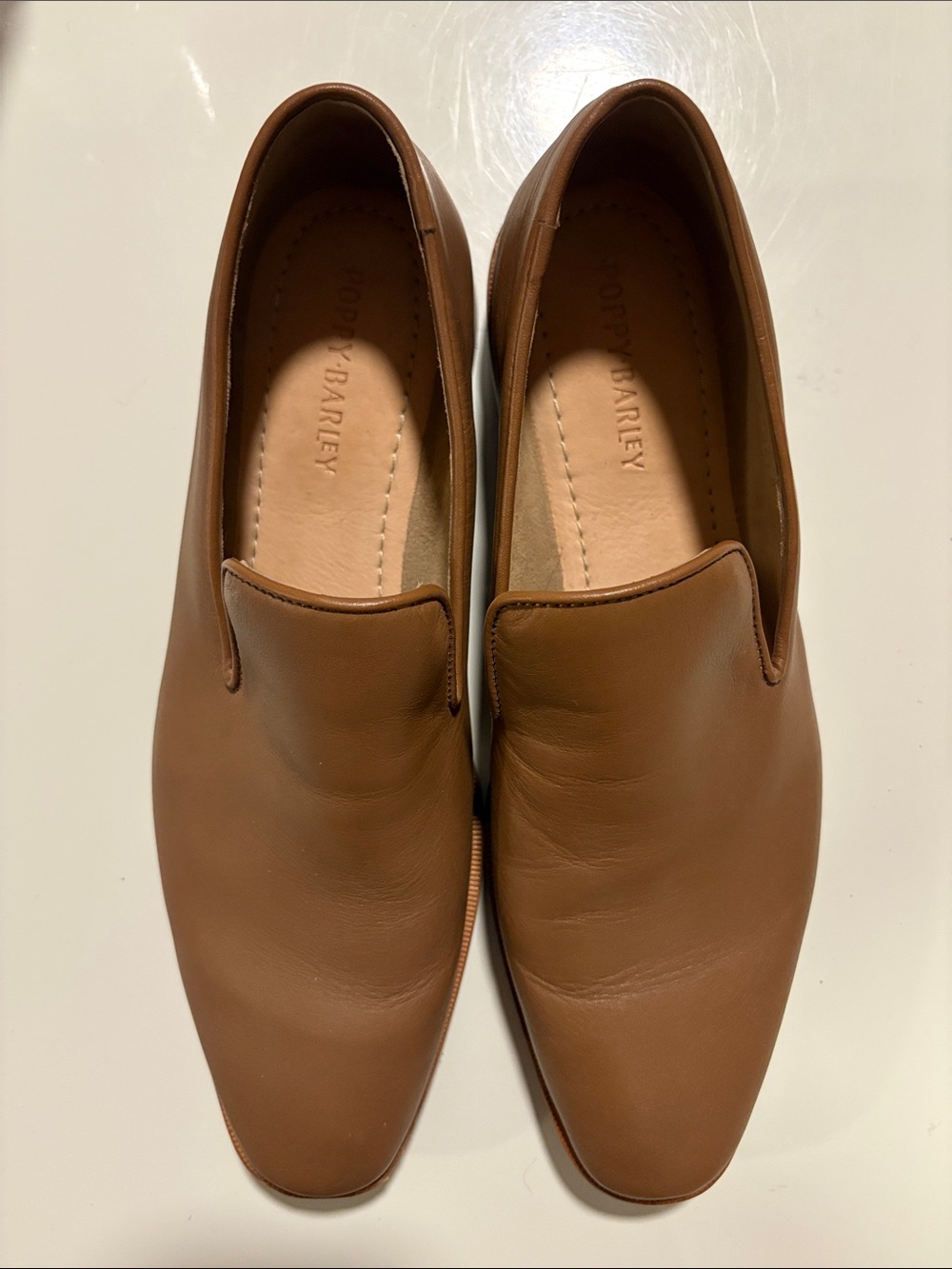 Poppy Barley Tan Leather Slip-On Loafers